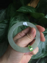 Load image into Gallery viewer, 52.5mm certified Type A 100% Natural icy green super thin Jadeite bangle N62-0415
