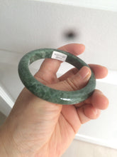 Load image into Gallery viewer, 56.5mm Certified Type A 100% Natural spinach green Jadeite Jade bangle KS82-0711