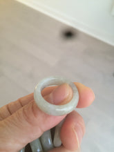 Load image into Gallery viewer, 15.7-18.9mm size5-8 3/4 100% natural type A icy watery green/yellow jadeite jade band ring AT15