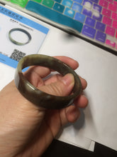 Load image into Gallery viewer, 51mm certified Type A 100% Natural sugar brown square Jadeite Jade bangle H152-2751