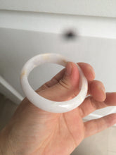 Load image into Gallery viewer, 48mm Type A 100% Natural sunny green/purple/yellow oval Jadeite Jade bangle W82-7916