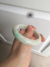 Load image into Gallery viewer, 55.6mm 100% natural certified sunny green/white jadeite jade bangle W81-3323