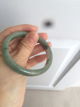 Load image into Gallery viewer, 52.5mm Certified Type A 100% Natural oily dark green/gary oval Jadeite Jade oval bangle etsyAT10-1498