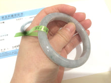 Load image into Gallery viewer, 53.7mm certificated Type A 100% Natural light green/gray Jadeite Jade bangle R67-7251