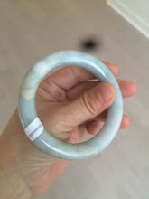 Load image into Gallery viewer, 55mm Certified type A 100% Natural green/purple chubby round cut Jadeite bangle AT8-1127