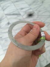 Load image into Gallery viewer, 57.8mm certified Type A 100% Natural icy light green/black super thin Jadeite bangle X70-8416