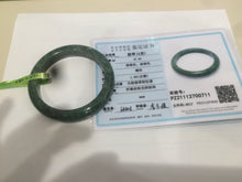 Load image into Gallery viewer, 56.5mm Certified Type A 100% Natural spinach green Jadeite Jade bangle KS82-0711