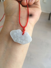 Load image into Gallery viewer, 100% Natural green/white Jadeite Jade healthy and longevity lock pendant AQ49