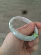 Load image into Gallery viewer, 51mm Certified Type A 100% Natural sunny green/black oval Jadeite Jade bangle AJ9-5097