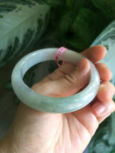 Load image into Gallery viewer, 56mm certified 100% natural Type green/white jadeite jade bangle A39-1623