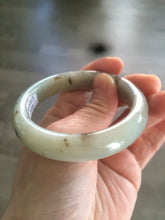 Load image into Gallery viewer, Sale! Certified 53.3mm 100% Natural light green with brown floating dandelions nephrite nephrite Jade bangle R30-0055