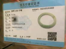 Load image into Gallery viewer, 56mm certified 100% natural Type green/white jadeite jade bangle A39-1623