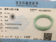 Load image into Gallery viewer, 50.6mm Certified type A 100% Natural apple green Jadeite Jade bangle X78-7271