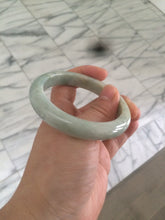 Load image into Gallery viewer, 54.4mm Certified Type A 100% Natural white/light green Jadeite Jade bangle AF61-9774