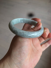 Load image into Gallery viewer, 58mm Certified Type A 100% Natural light green/gray Jadeite Jade bangle W76-4542