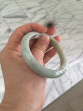 Load image into Gallery viewer, 54.4mm Certified Type A 100% Natural white/light green Jadeite Jade bangle AF61-9774
