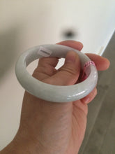 Load image into Gallery viewer, 56.3mm certified 100% natural Type A light green/white jadeite jade bangle Z9-3447
