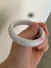 Load image into Gallery viewer, 56.3mm certified 100% natural Type A light green/white jadeite jade bangle Z9-3447