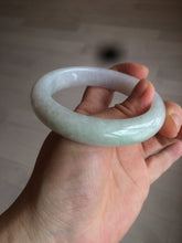 Load image into Gallery viewer, 56.5 mm Certified type A 100% Natural sunny green/light purple/white Jadeite bangle W75-6542
