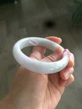 Load image into Gallery viewer, 56.3mm certified 100% natural Type A light green/white jadeite jade bangle Z9-3447
