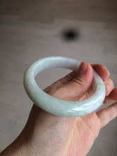 Load image into Gallery viewer, 56.5 mm Certified type A 100% Natural sunny green/light purple/white Jadeite bangle W75-6542