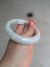 Load image into Gallery viewer, 56.5 mm Certified type A 100% Natural sunny green/light purple/white Jadeite bangle W75-6542