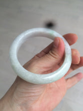 Load image into Gallery viewer, 56.5 mm Certified type A 100% Natural sunny green/light purple/white Jadeite bangle W75-6542