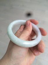 Load image into Gallery viewer, 56.5 mm Certified type A 100% Natural sunny green/light purple/white Jadeite bangle W75-6542