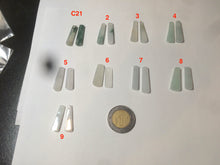 Load image into Gallery viewer, 100% Natural icy watery green Misty rain (烟雨江南) safe and sound dangling jadeite Jade earring C22