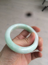 Load image into Gallery viewer, 52.5mm Certified Type A 100% Natural sunny green/white Jadeite Jade bangle R84-1548