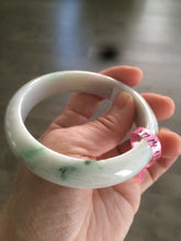 Load image into Gallery viewer, Certified 58.5mm Type A 100% Natural green/white jadeite jade bangle R33-7587