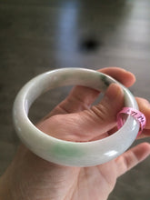 Load image into Gallery viewer, Certified 58.5mm Type A 100% Natural green/white jadeite jade bangle R33-7587