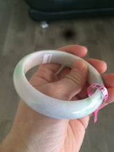 Load image into Gallery viewer, Certified 58.5mm Type A 100% Natural green/white jadeite jade bangle R33-7587