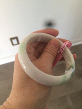 Load image into Gallery viewer, Certified 58.5mm Type A 100% Natural green/white jadeite jade bangle R33-7587