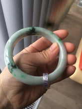 Load image into Gallery viewer, 59.2mm Certified Type A 100% Natural green/white Jadeite Jade bangle L7-7536