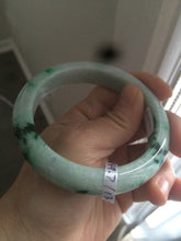 Load image into Gallery viewer, 59.2mm Certified Type A 100% Natural green/white Jadeite Jade bangle L7-7536