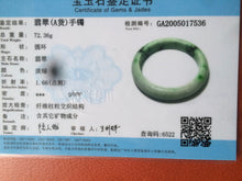 Load image into Gallery viewer, 59.2mm Certified Type A 100% Natural green/white Jadeite Jade bangle L7-7536