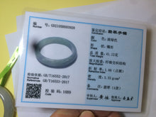 Load image into Gallery viewer, 50mm Certified Type A 100% Natural icy light green oval Jadeite Jade bangle N59-3920