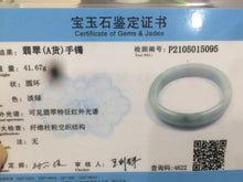 Load image into Gallery viewer, 49.5mm Certified Type A 100% Natural sunny green oval Jadeite Jade bangle AJ6-5095