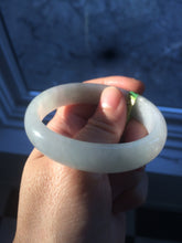 Load image into Gallery viewer, 50mm Certified Type A 100% Natural icy light green oval Jadeite Jade bangle N59-3920