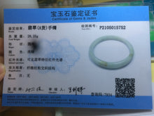 Load image into Gallery viewer, 57.7mm Certified Type A 100% Natural light green/yellow/white Jadeite Jade bangle N61-5752