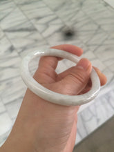 Load image into Gallery viewer, 57.3mm certified 100% natural white slim round cut jadeite jade bangle AF48-3454