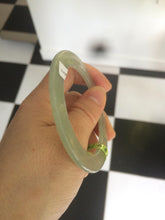 Load image into Gallery viewer, 52.5mm certified Type A 100% Natural icy green super thin Jadeite bangle N62-0415
