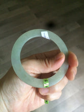 Load image into Gallery viewer, 52.5mm certified Type A 100% Natural icy green super thin Jadeite bangle N62-0415