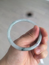 Load image into Gallery viewer, 57mm Certified type A 100% Natural icy watery light green slim round cut jadeite jade bangle AS22-0145