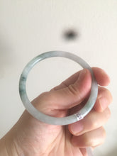 Load image into Gallery viewer, 57mm Certified type A 100% Natural icy watery light green slim round cut jadeite jade bangle AS22-0145