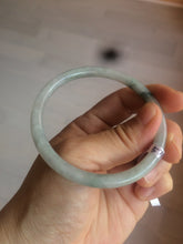 Load image into Gallery viewer, 57mm Certified type A 100% Natural icy watery light green slim round cut jadeite jade bangle AS22-0145