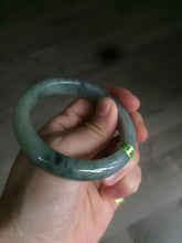 Load image into Gallery viewer, 53.7mm Certified Type A 100% Natural light green/gray Jadeite Jade bangle L95-6796