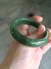 Load image into Gallery viewer, 51.7mm 100% Natural dark green/black nephrite Jade (碧玉) bangle HF33-0766