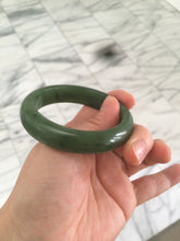 Load image into Gallery viewer, 51.7mm 100% Natural dark green/black nephrite Jade (碧玉) bangle HF33-0766